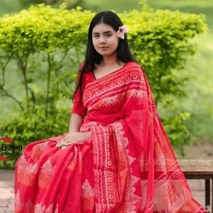 সহজিয়া লাল নকশী শাড়ি