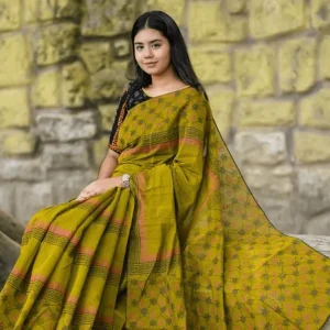 সহজিয়া সিদ্ধ জলপাই নকশী ফুল শাড়ি