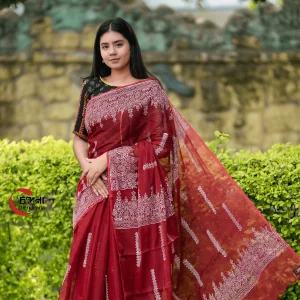 সহজিয়া মেরুন নকশী লতা শাড়ি