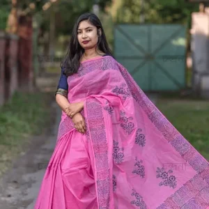 সহজিয়া পিংক নকশী শাড়ি