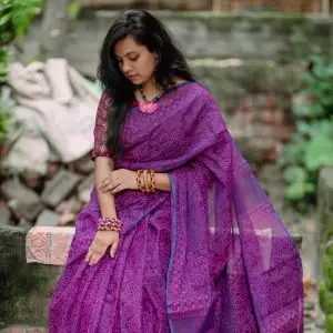 সহজিয়া জাম নকশী শাড়ি