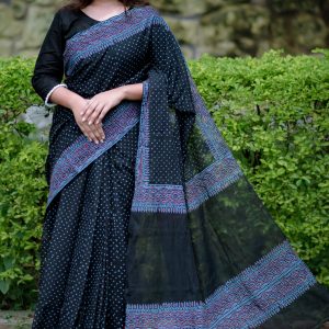 পিওর কটন ম্যাটেরিয়াল ১৪ হাতের শাড়ি।