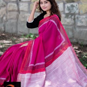 পিওর কটন ম্যাটেরিয়াল ১৪ হাতের শাড়ি