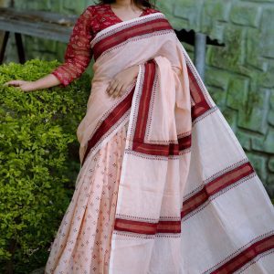 পিওর কটন ম্যাটেরিয়াল ১৪ হাতের শাড়ি