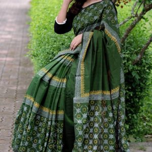 পিওর কটন ম্যাটেরিয়াল ১৪ হাতের শাড়ি