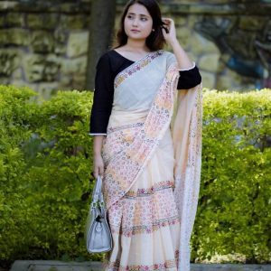 পিওর কটন ম্যাটেরিয়াল ১৪ হাতের শাড়ি