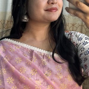 পারমানেন্ট ব্লকপ্রিন্ট সুতি শাড়ি ()