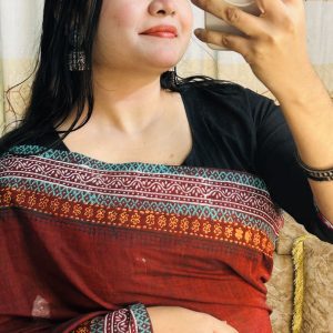 পিওর কটন ব্লকপ্রিন্ট শাড়ি