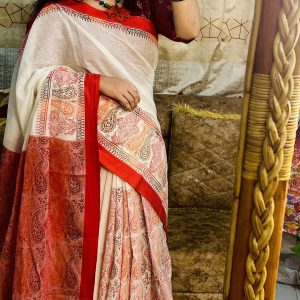 ১৪ হাতের ব্লকপ্রিন্ট শাড়ি ()
