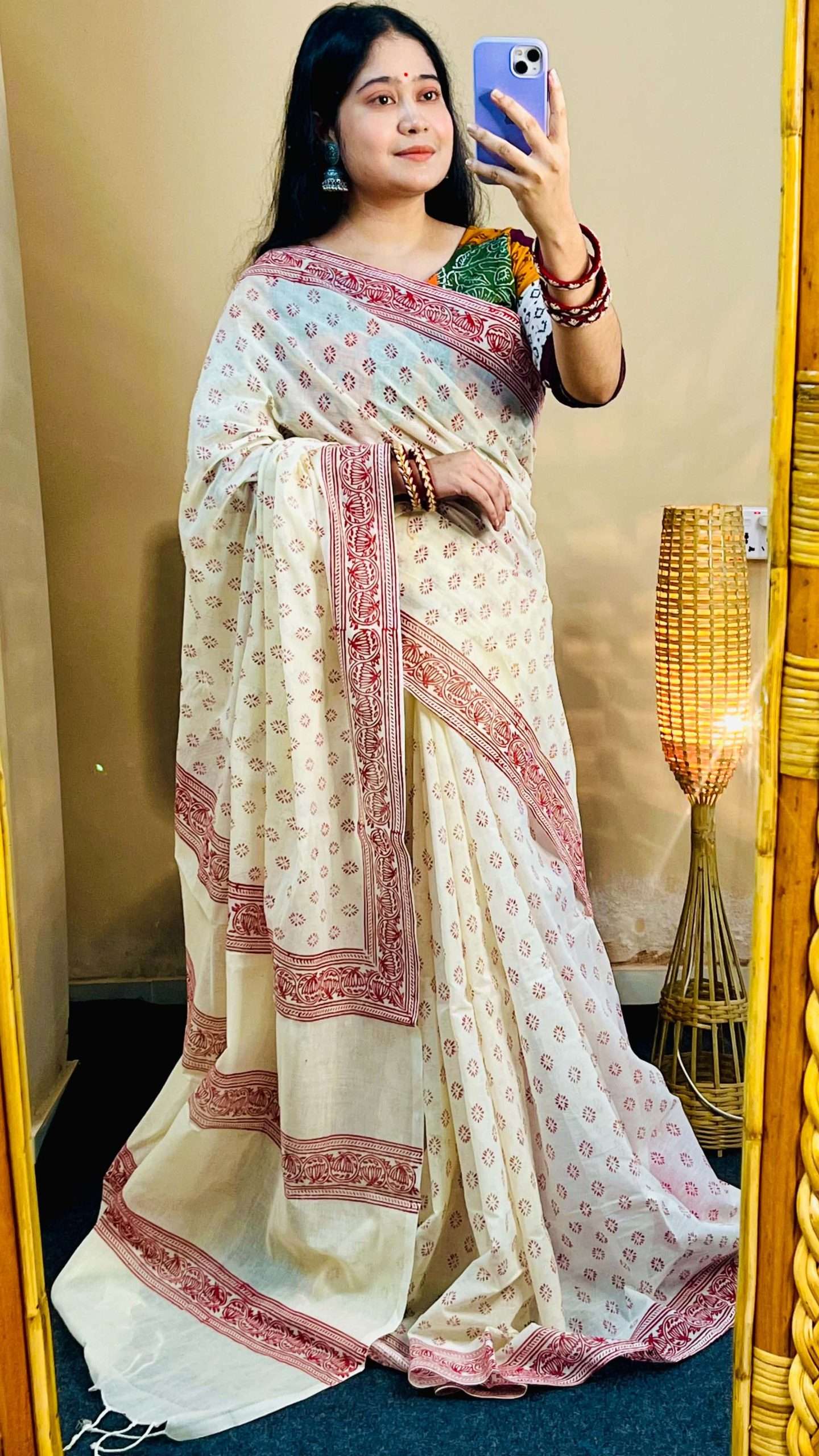 ১৪ হাতের পিওর সুতি শাড়ি (9)