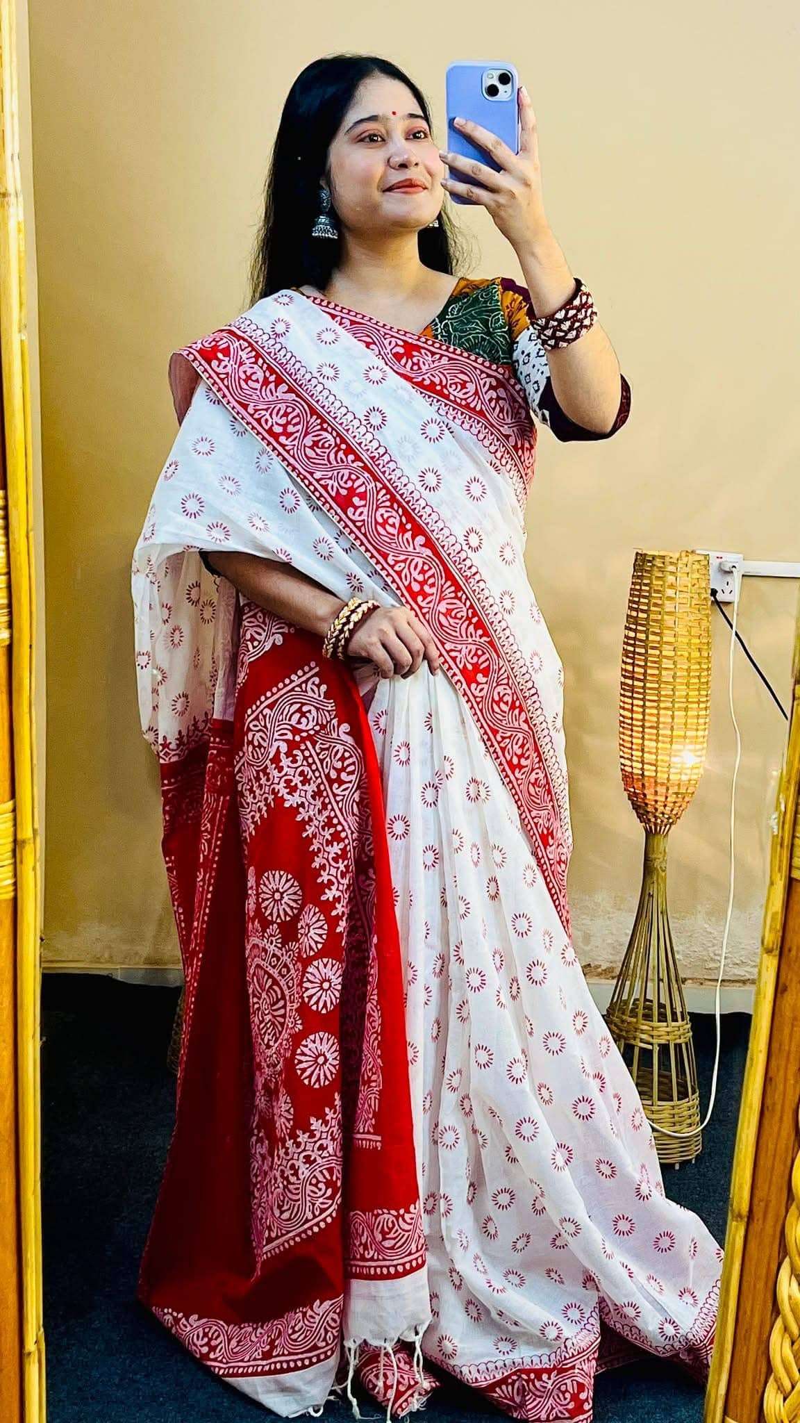 ১৪ হাতের পিওর সুতি শাড়ি (1)