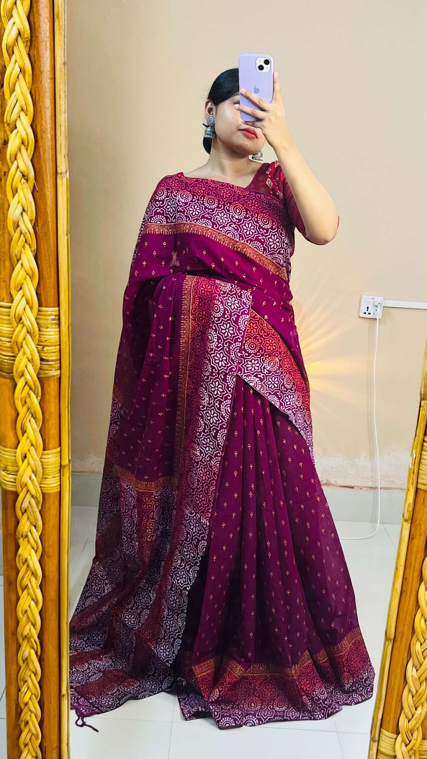 ১৪ হাতের পিওর সুতি শাড়ি (10)