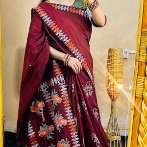 ১৪ হাতের পিওর সুতি শাড়ি (10)