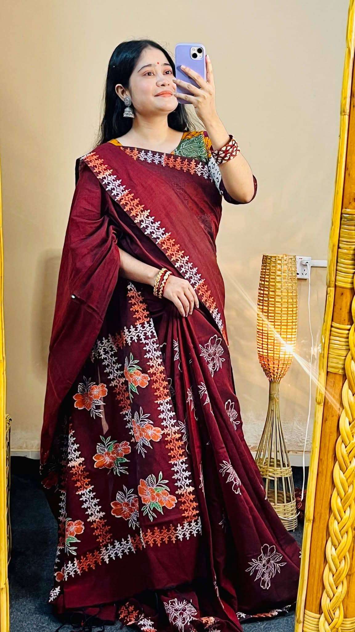 ১৪ হাতের পিওর সুতি শাড়ি