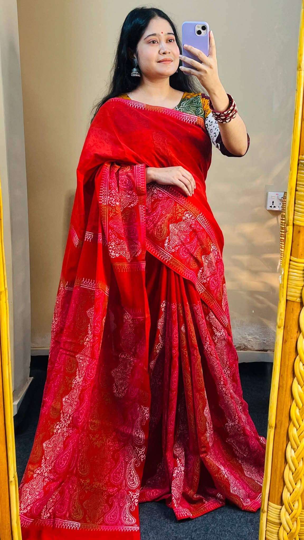 ১৪ হাতের পিওর সুতি শাড়ি