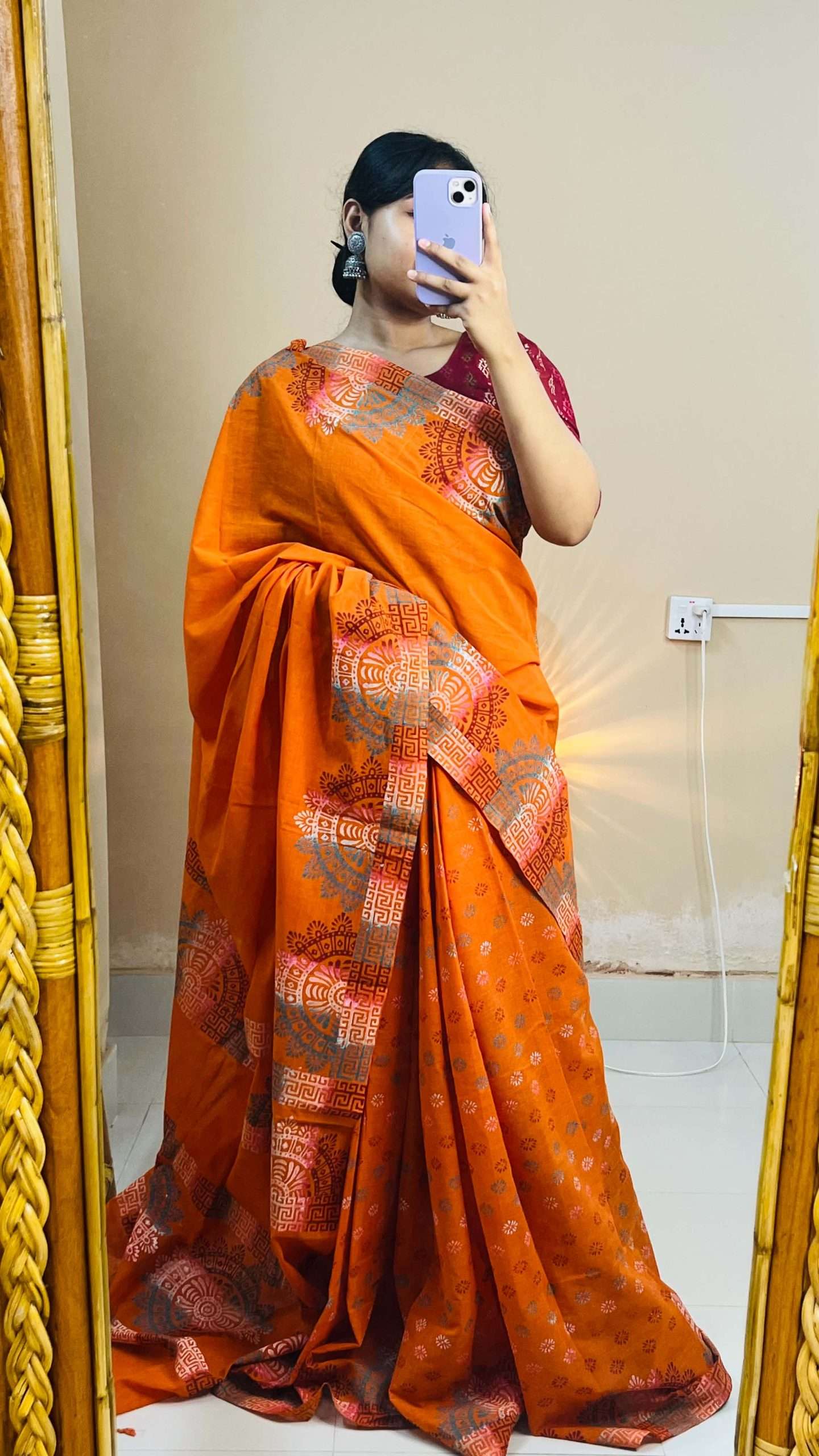 ১৪ হাতের পিওর সুতি শাড়ি