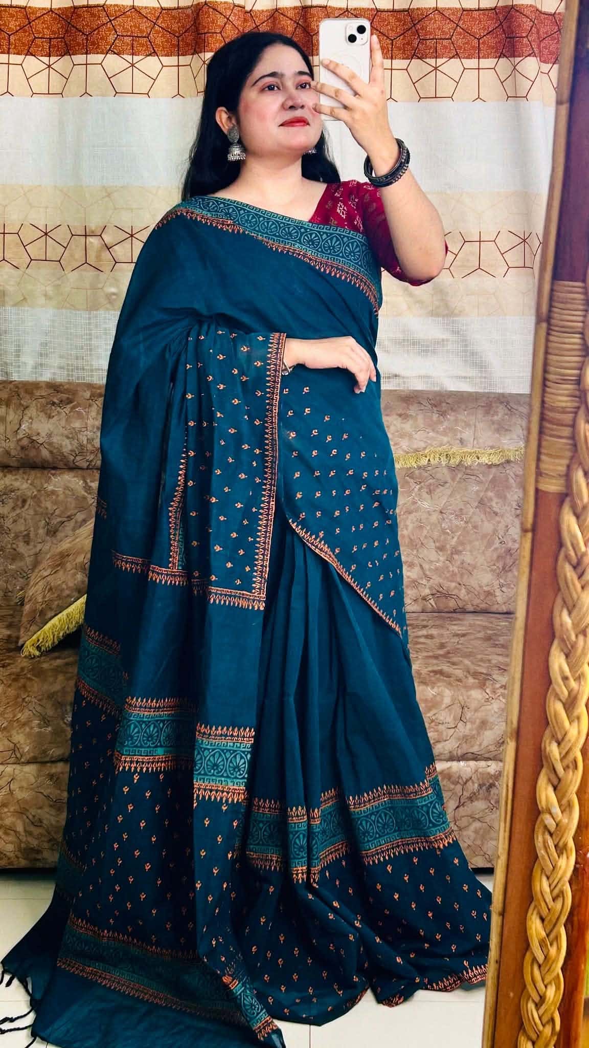 ১৪ হাতের পিওর সুতি শাড়ি (2)