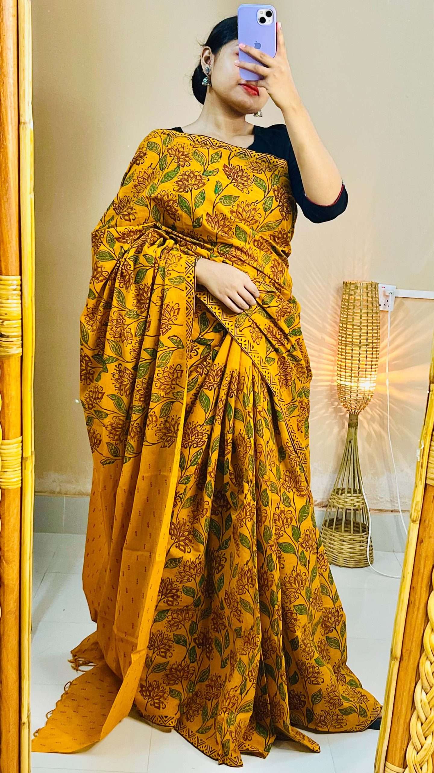 ১৪ হাতের পিওর সুতি শাড়ি (3)