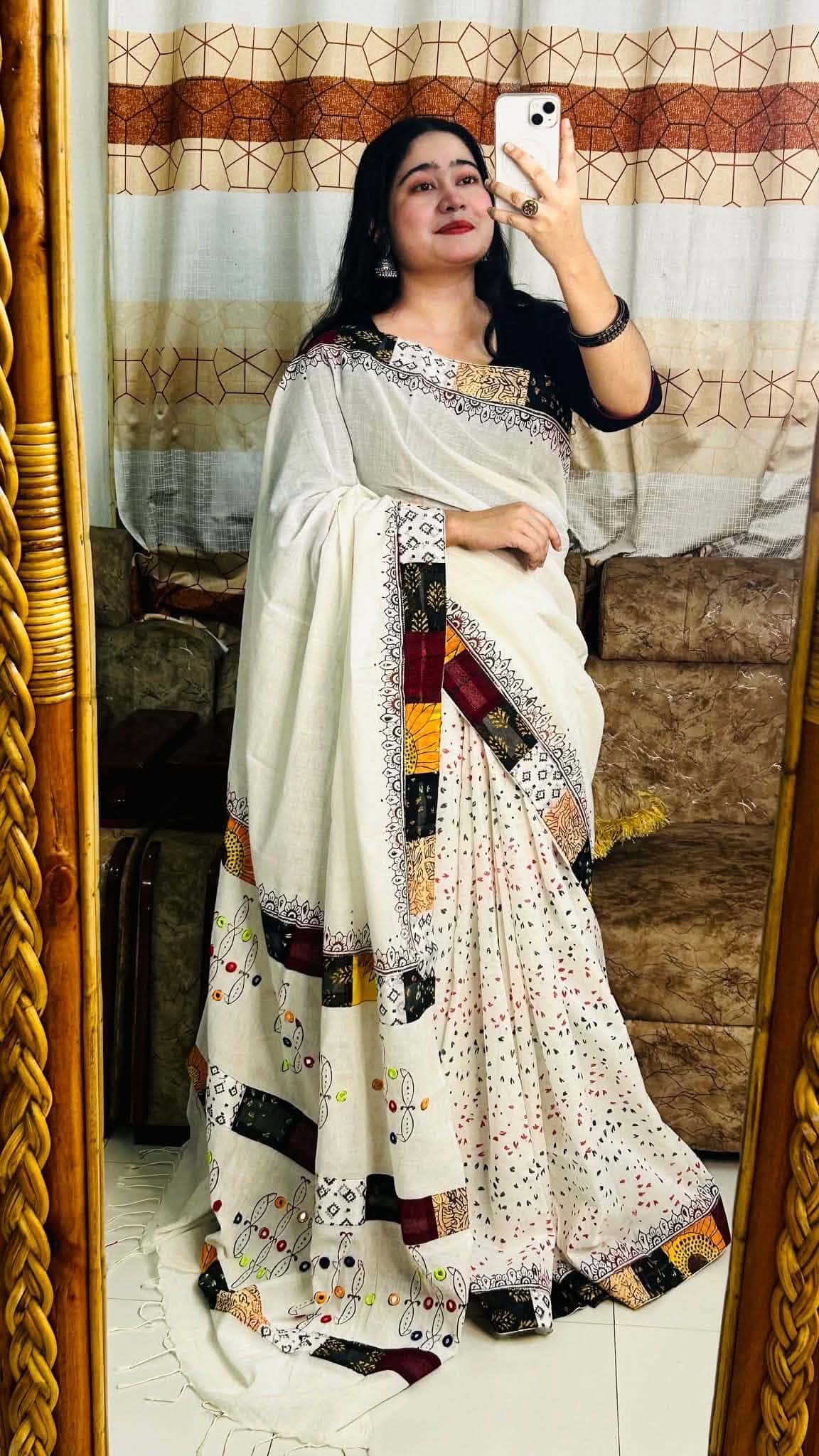 ১৪ হাতের পিওর সুতি শাড়ি (3)