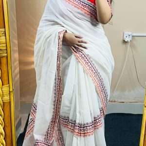 ১৪ হাতের পিওর সুতি শাড়ি (3)