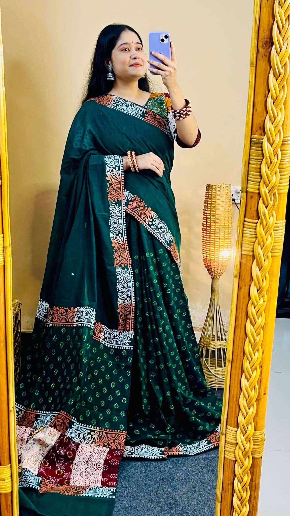 ১৪ হাতের পিওর সুতি শাড়ি (3)