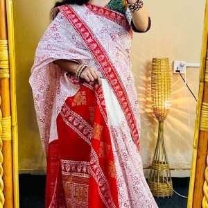১৪ হাতের পিওর সুতি শাড়ি (4)