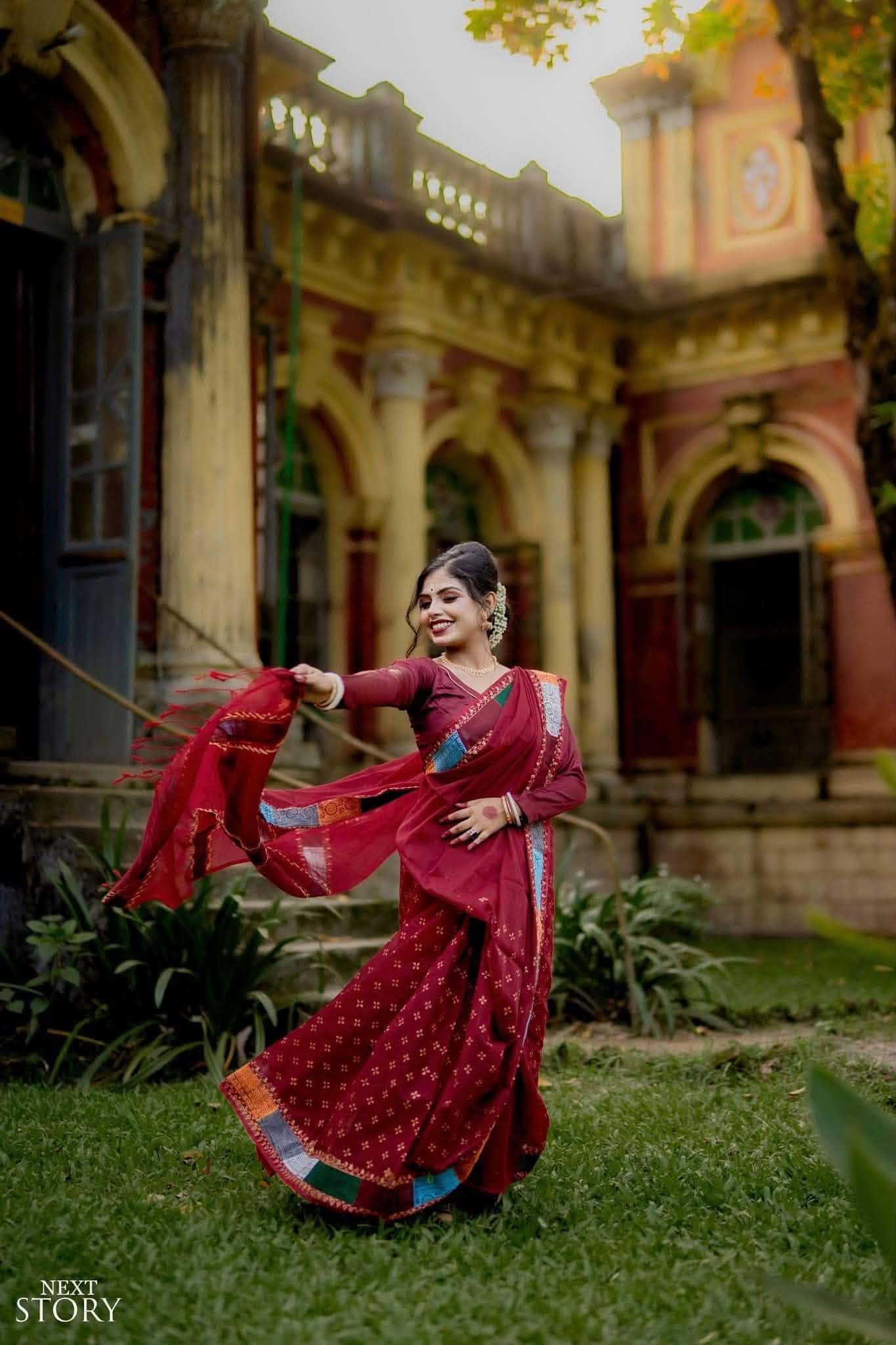 ১৪ হাতের পিওর সুতি শাড়ি (5)