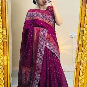 ১৪ হাতের পিওর সুতি শাড়ি (6)
