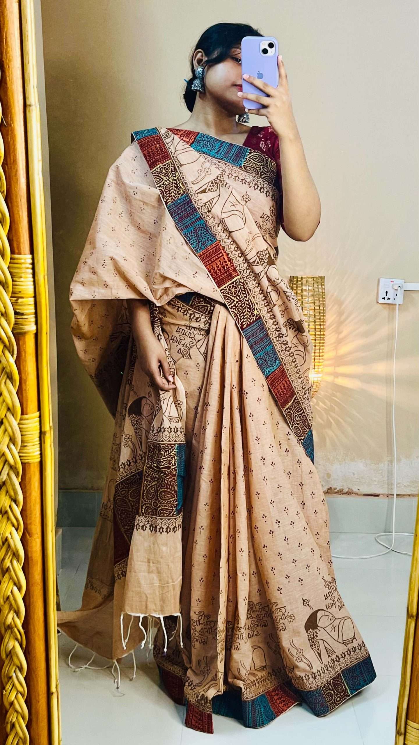 ১৪ হাতের পিওর সুতি শাড়ি (7)