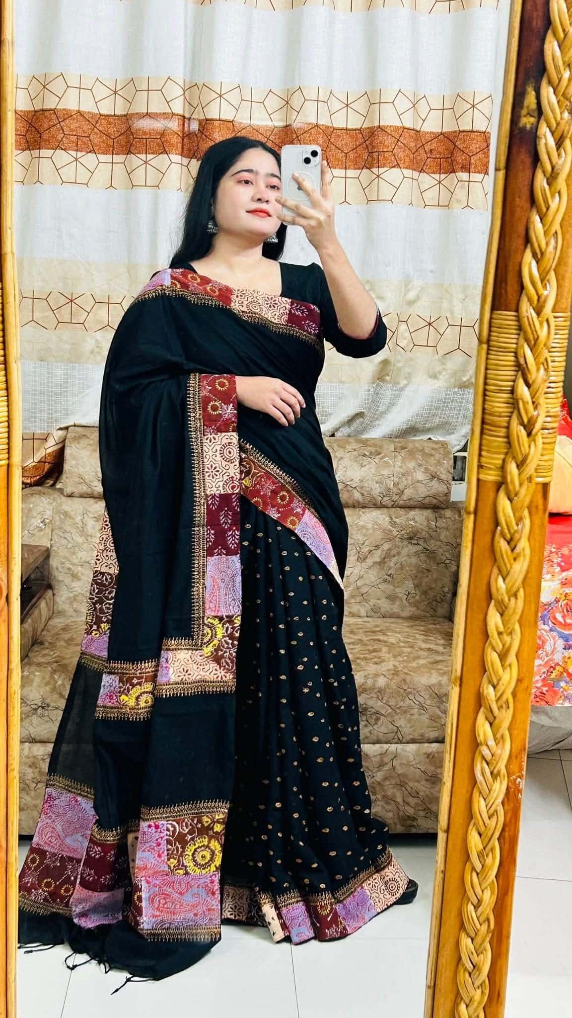 ১৪ হাতের পিওর সুতি শাড়ি (8)