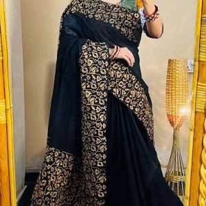 ১৪ হাতের পিওর সুতি শাড়ি (9)