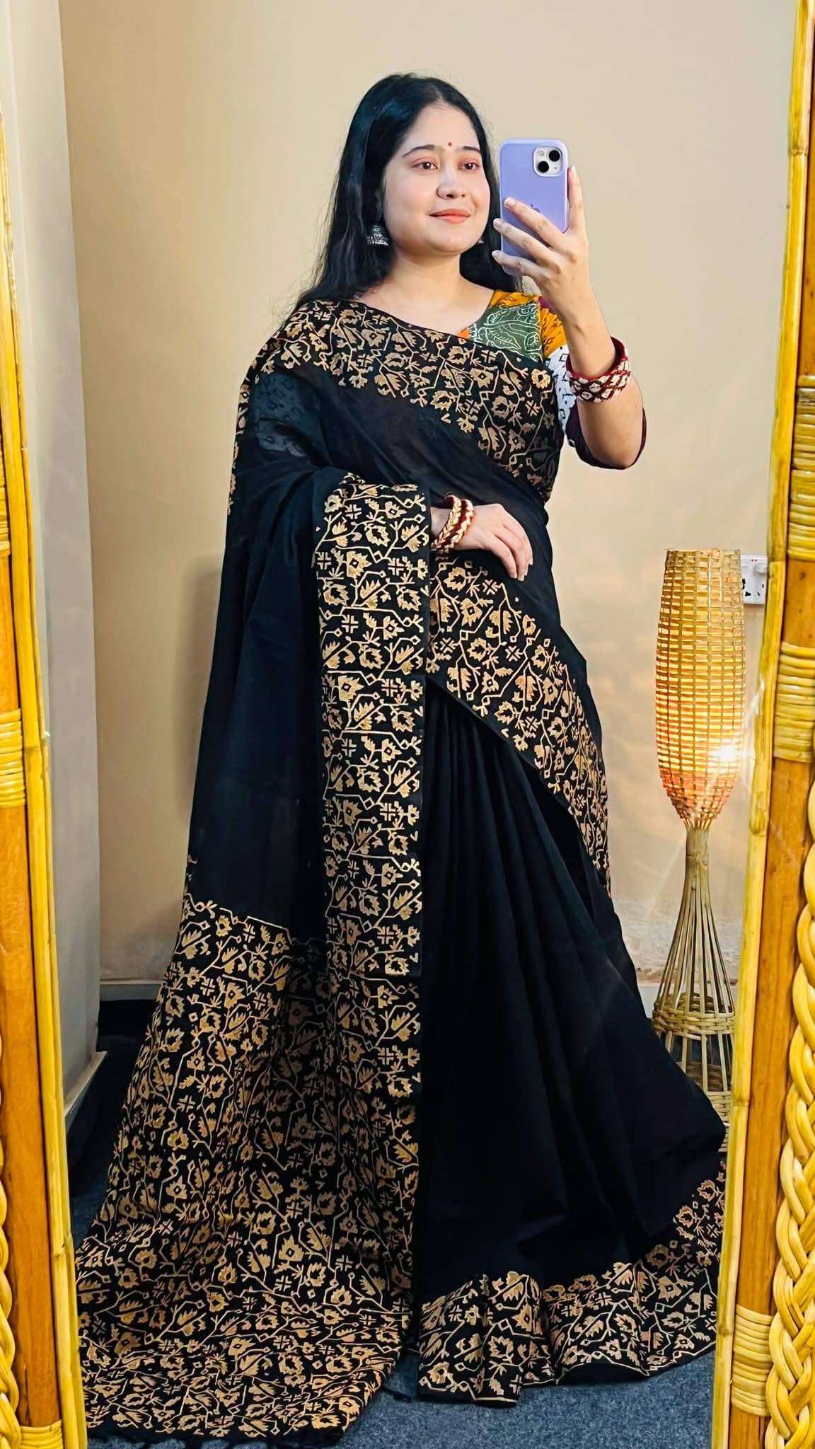 ১৪ হাতের পিওর সুতি শাড়ি (9)
