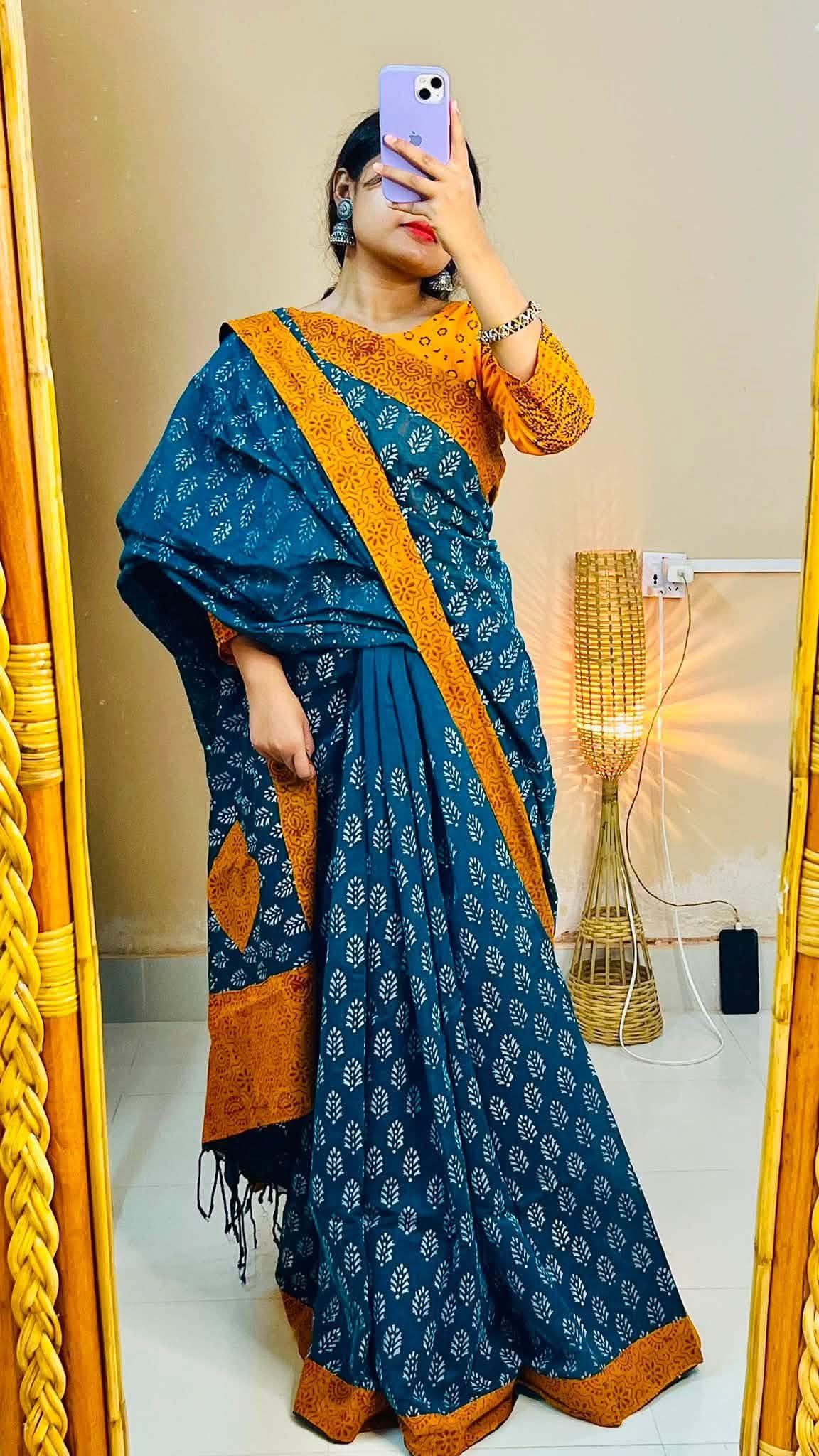 ১৪ হাতের পিওর সুতি শাড়ি